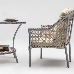 Zen Masalı Çay Seti Bahçe ve Balkon Mobilyası Takımı (1+1+1+1+ Çap 110 Masa) Çift Renk-2